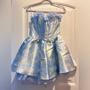 Blue floral corset dress